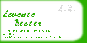 levente mester business card